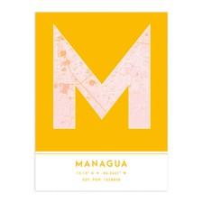 Listing image for Managua Nicaragua City Map Typography Unframed Wall Art Print 12x16 In