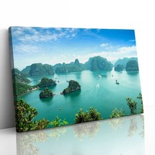 Listing image for Halong Bay UNESCO Heritage Site Canvas Framed Print Picture Wall Art