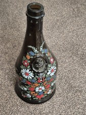 Listing image for Vintage Handpainted Folk Art Glass Bottle Lovely Item for Display Or Decoration