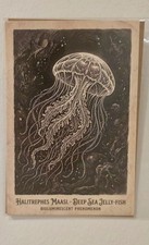 Listing image for Vintage Jellyfish Art Print Postcard 6x4 Inch Unframed Deep Sea Marine Decor