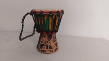 Listing image for African Hand Drum Decorative Miniature Djembe Drum 4”-Drum Head, 7” Tall #Rack2