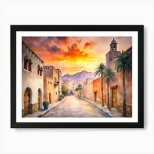 Listing image for Muscat Oman A Vintage Illustration Framed Wall Art Poster Canvas Print Picture