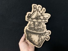 Listing image for Laser Engraving on Wood Heart Carousel Oddities Cabinet of Curiosities Decor
