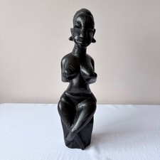 Listing image for Unique African Tribal Art Sculpture Ebony Hand Carved Heavy Wood Collectible