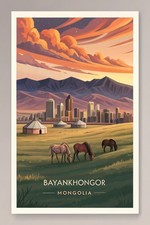 Listing image for Captivating Bayankhongor Mongolia Travel Poster - Diverse Landscapes Art Print A
