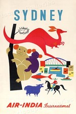 Listing image for Sydney Australia 1950s Vintage Style Travel Poster - 16x24