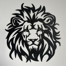 Listing image for 3D Printed Tribal Lion Wall Art | Modern Geometric Lion Decor | Safari Sculpture