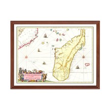 Listing image for Old Map of Madagascar 1665 - Vintage Madagascar Art Wall Dec