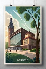 Listing image for Captivating Katowice Poland Travel Poster - Industrial Heritage Art Print moreDe