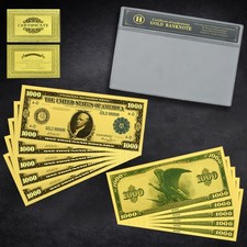 Listing image for Alexander Hamilton Gold Foil $1000 Plastic Banknotes 10pcs Collectible Set