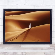Listing image for Sahara Person Desert Footsteps Orange Wall Art Print