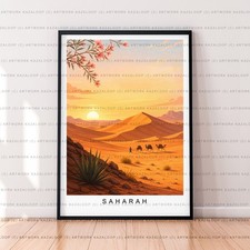 Listing image for Sahara Desert Unframed Illustration Print Sahara Poster Art Landscape