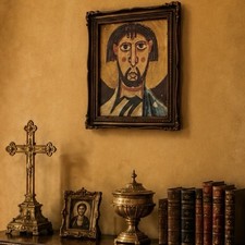 Listing image for The Holy Apostle Paul Original Vintage Framed Fine Art Print Spanish Romanesque