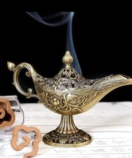 Listing image for Arabian Genie Lamp Incense Holder Vintage Aladdin Style Home Decor Ornament