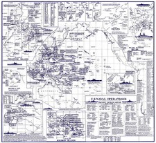 Listing image for Infographic Map of the Pacific Theater Naval Battles During World War II Poster