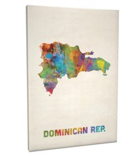 Listing image for Dominican Republic Watercolor Map Box Canvas and Poster Print (2117)