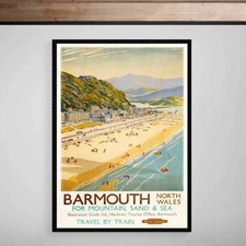 Listing image for Barmouth Wales British Railways Train Tourism Travel Print Poster Vintage