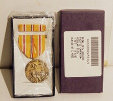 Listing image for Vtg Collectible WWII Military Medal w/ Ribbon in Box “Asiatic Pacific Campaign”