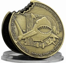Listing image for Pirate Shark Bite Coin Antique Bronze Challenge Token Collectible UK Stock