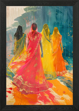 Listing image for Indian woman art Framed Wall Art Poster Canvas Print Picture