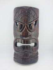 Listing image for Tiki Mask Hand Carved Wood Polynesian Folk Art Handmade Ethnic Hawaiian Rare VGC