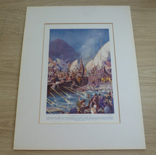 Listing image for Battle of Salamis 480 BC Vintage Colour Plate Ancient Greek Naval History Print