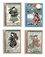 Listing image for St. Vincent 2003 - SC# 3096-9 Japanese Folklore Art - Set of 4 Stamps - MNH