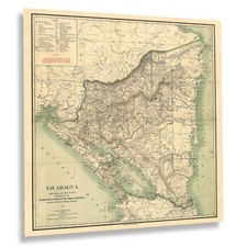 Listing image for 1903 Republic of Nicaragua Map Print Poster Wall Art