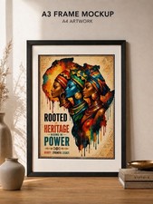 Listing image for Rooted in Heritage A4 Art Print | Framed A3 African Wall Decor | Black History
