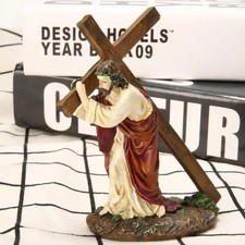 Listing image for 1Pc Jesus Cross Statue Resin Christ Figure Catholic Religious Home Decor