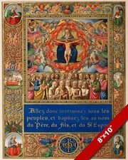 Listing image for ILLUMINATED MANUSCRIPT FRENCH BIBLE GOD CHRIST & SAINTS CHRISTIAN CANVAS PRINT