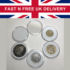 Listing image for Premier Padded Clear Coin Capsules Holder Storage Crown Display Case £2 50P € UK