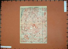 Listing image for Old Vintage Print 1924 Colour Map Street Plan Invalides Luxembourg France 20th