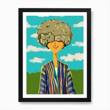 Listing image for Uzbek Boy With A Cat Hat Art Print Framed Wall Art Poster Canvas Print Picture