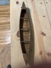 Listing image for vintage wooden model canoe, possibly an Adirondack style or a salesman sample