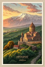 Listing image for Captivating Artashat Armenia Travel Poster - Historic Cityscape Art Print A1-A4