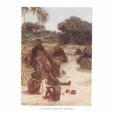 Listing image for VANUATU Village in the New Hebrides - Antique Print 1926