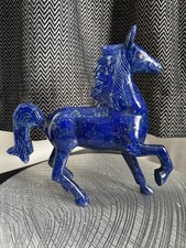 Listing image for Hand-Carved Blue Lapis Horse Sculpture-Central Asia Mountain Stone-Luxury Decor