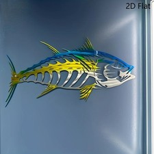 Listing image for Metal Yellowfin Tuna Wall Art Ocean Fish Decor Coastal Home Bedroom Living Room