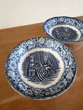 Listing image for Set of 2 Liberty Blue Historic Colonial Scenes Betsy Rose Bowls – Collectible