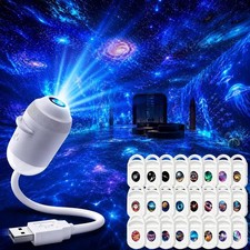 Listing image for HD 5D Galaxy Star Projector Night Light USB Ocean Wave Ceiling Lamp Room Decor