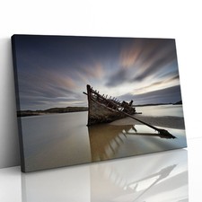 Listing image for Bad Eddie Shipwreck Bunbeg Wreck Donegal Canvas Framed Print Picture Wall Art