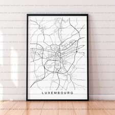 Listing image for Luxembourg Map Poster Print Unframed Luxembourg Map Print Luxembourg Wall Art