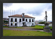 Listing image for Colonial Building with Stone Column Framed Wall Art Poster Canvas Print Picture
