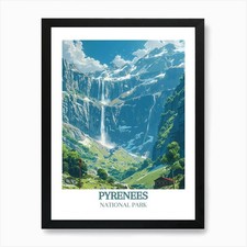Listing image for Pyrenees National Park Art Cirque D Framed Wall Art Poster Canvas Print Picture