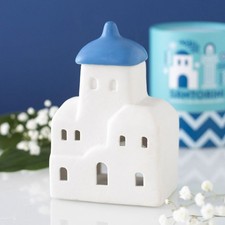 Listing image for Santorini Ceramic Oil Burner Wax Melt Burner White and Blue Greek Island Decor