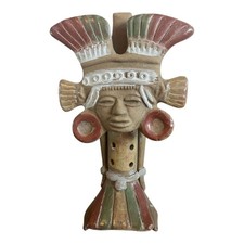 Listing image for Vintage Mexico Aztec Mayan Clay Flute Folk Art Crafted Pottery Primitive 20 cm