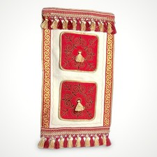Listing image for Handcrafted Central Asian Felt Tapestry Art Wall Hanging w/ Pockets 13x24in