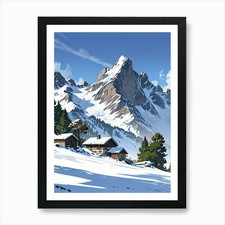 Listing image for Swiss Alps Art Print Framed Wall Art Poster Canvas Print Picture