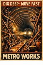 Listing image for 🚇 Metro Works Poster - Industrial History Art - 24x36” - Premium Matte Paper